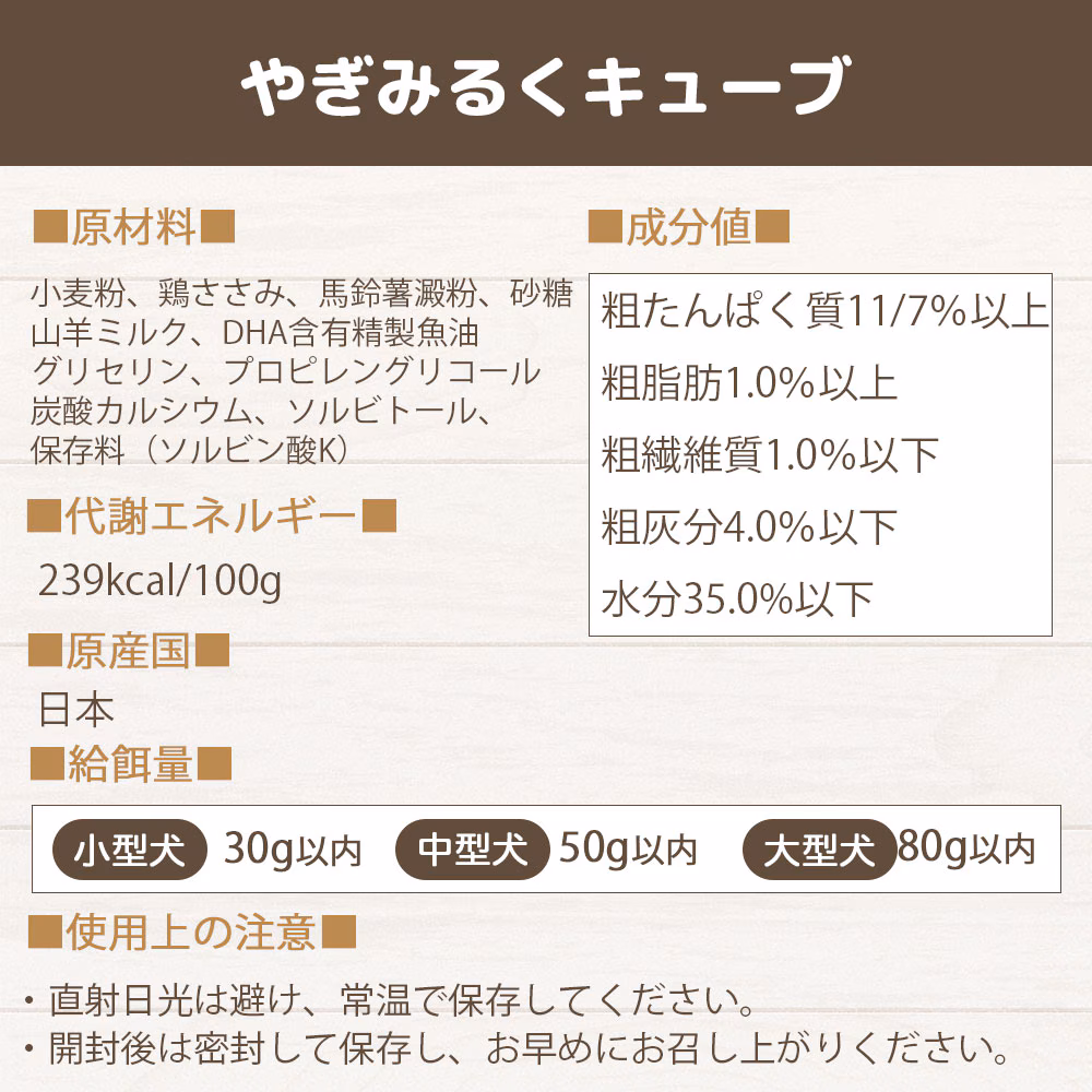 わんのはな やぎみるくcube